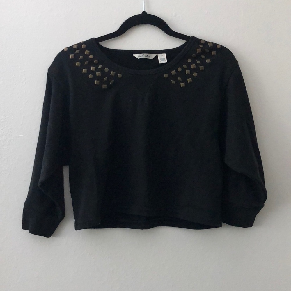 Black studded crop top